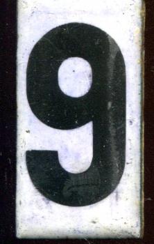 Zahl für Abfahrtstafel Emaille 9