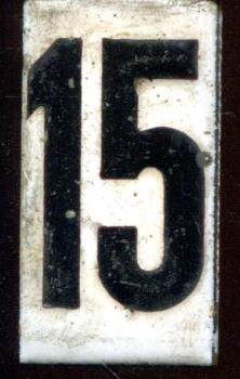Zahl für Abfahrtstafel Emaille 15