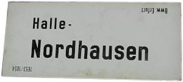 DR Zuglaufschild Halle Nordhausen
