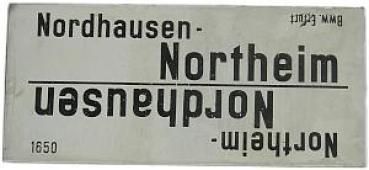 DR Zuglaufschild Nordhausen Northeim