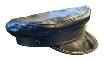 Preview: Lokführermütze Schirmmütze echt Leder Deutsche Reichsbahn