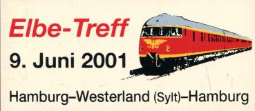 Miniatur Zuglaufschild Elbe Treff Hamburg – Westerland 2002