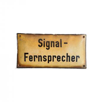 Signalfernsprecher Schild Emaille gewölbt