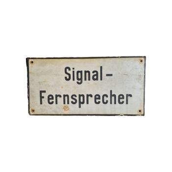 Signalfernsprecher Schild Emaille flach