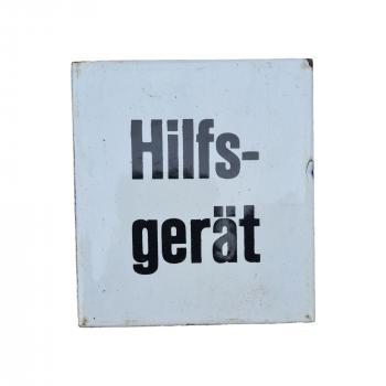 Schild Hilfsgerät aus Stellwerk