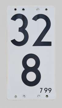 Kilometertafel 32 8 Emaille