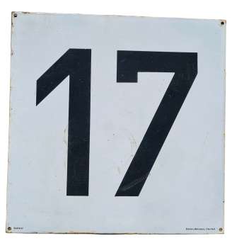 Emailleschild 17 vom Schrankenposten