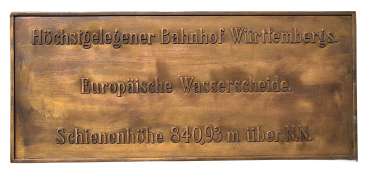 Gusschild Höchstgelegener Bahnhof Württembergs