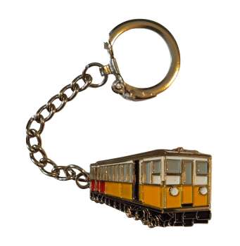 Schlüsselanhänger Berliner U-Bahn Baureihe A gelb/rot 3,5 cm (S23)