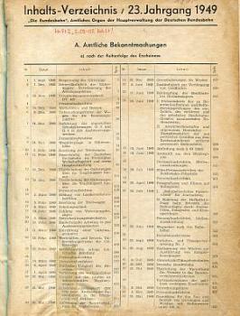 Zeitschrift Die Bundesbahn / Die Reichsbahn 1949