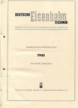 Deutsche Eisenbahntechnik Jahrgang 1961
