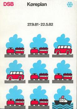DSB Kursbuch Dänemark 1981 / 1982