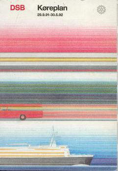 DSB Kursbuch Dänemark 1991 / 1992
