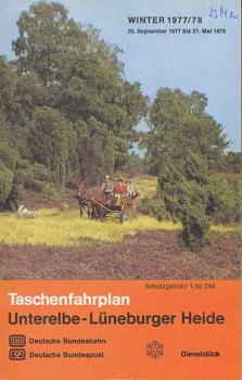 Taschenfahrplan DB Unterelbe Lüneburger Heide 1977 / 78