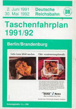 Taschenfahrplan DR Berlin Brandenburg 1991 / 1992