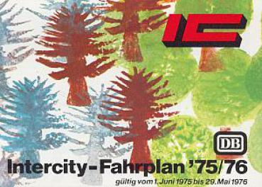 Intercity Fahrplan DB 1975 / 1976