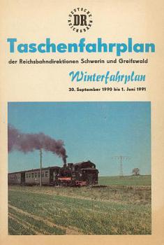 Taschenfahrplan RBD Schwerin und Greifswald 1990 / 1991