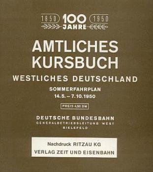 Kursbuch westliches Deutschland 1950 (Reprint )