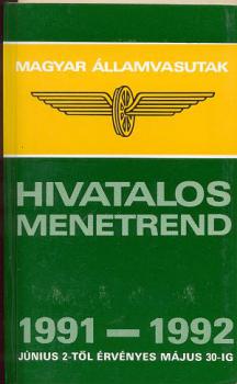 Kursbuch Ungarn 1991 - 1992 MAV