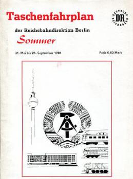 Taschenfahrplan RBD Berlin 1981