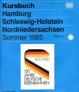 Kursbuch Hamburg Schleswig Holstein Nordniedersachsen 1985 DB