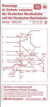 Reisezüge im Verkehr DR - DB September 1990 / 1. Juni 1991