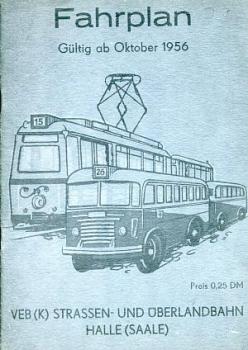 Fahrplan VEB Straßenbahn Halle 1956 Reprint