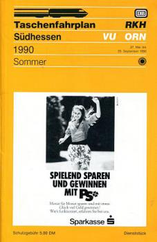 Taschenfahrplan Südhessen 1990