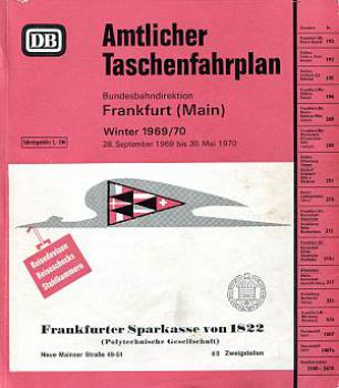 Taschenfahrplan DB BD Frankfurt 1969 / 1970