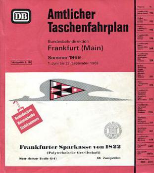 Taschenfahrplan DB BD Frankfurt 1969