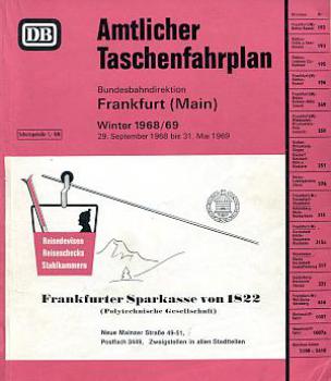 Taschenfahrplan DB BD Frankfurt 1968 / 1969