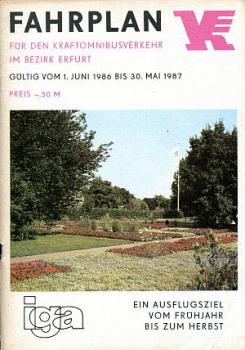 Fahrplan Kraftomnibusverkehr Bezirk Erfurt 1986 / 1987