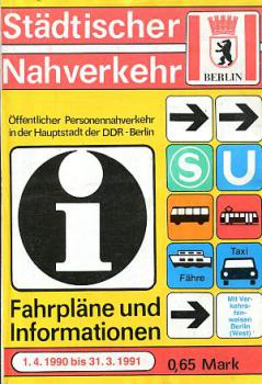 Fahrplan Städtischer Nahverkehr Berlin BVB 1990 / 1991