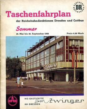 Taschenfahrplan RBD Dresden und Cottbus 1968