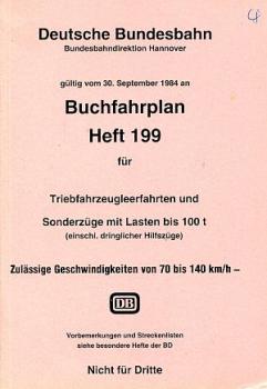 Buchfahrplan 199 BD Hannover Leerfahrten, Sonderzüge