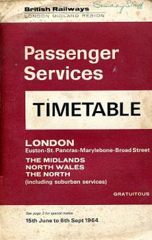 British Railways Timetable 1964  London Midland region