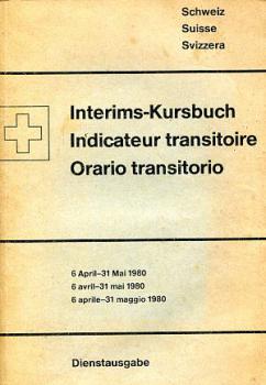 Interims Kursbuch SBB Schweiz 1980