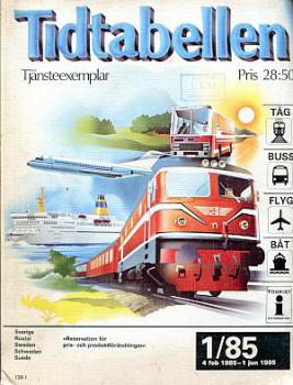 Tidtabellen Sverige 1 / 1985 Kursbuch Schweden