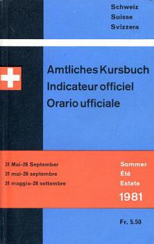 Kursbuch SBB Schweiz 1981
