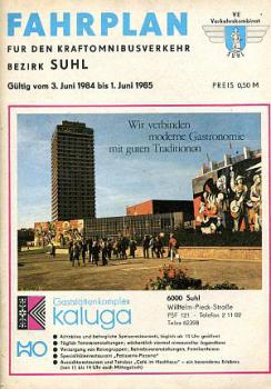 Fahrplan Kraftomnibusverkehr Bezirk Suhl 1984 / 1985