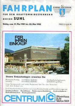 Fahrplan Kraftomnibusverkehr Bezirk Suhl 1981 / 1982