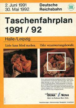 Taschenfahrplan Halle / Leipzig DR 1991 / 1992