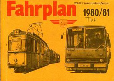 Fahrplanheft VEB Verkehrsbetrieb Zwickau 1980 / 1981