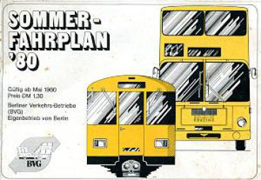 BVG Fahrplan 1980