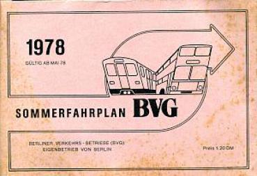 BVG Fahrplan 1978