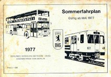 BVG Fahrplan 1977