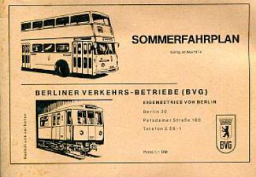 BVG Fahrplan 1974