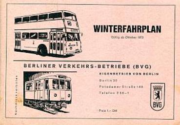 BVG Fahrplan 1973 / 1974