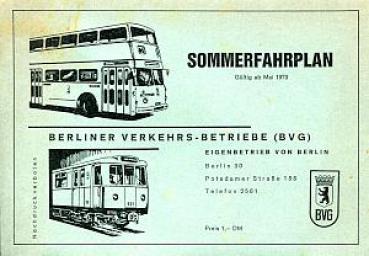 BVG Fahrplan 1973