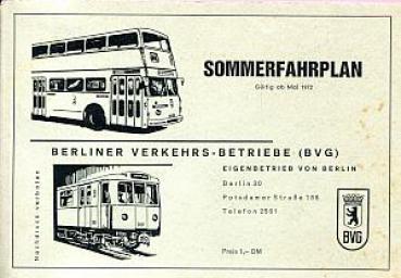 BVG Fahrplan 1972